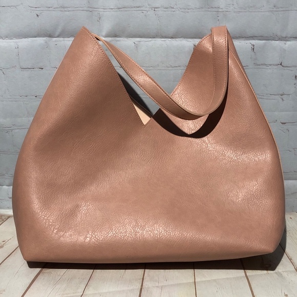 Ulta Beauty Pink Faux Leather Suede Tote Shoulder Weekend Bag Large No Flaws - Picture 2 of 6